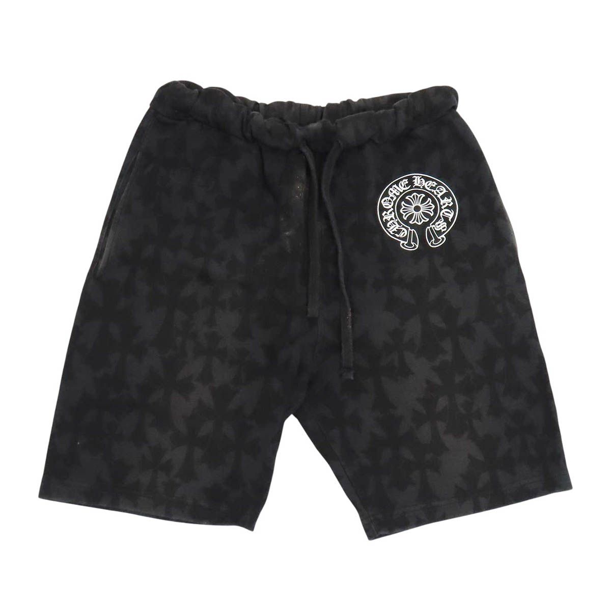 クロムハーツ グレイブヤード ホースシュー ハーフパンツ メンズ グレー ブラック CHROME HEARTS【中古】 【アパレル・小物】