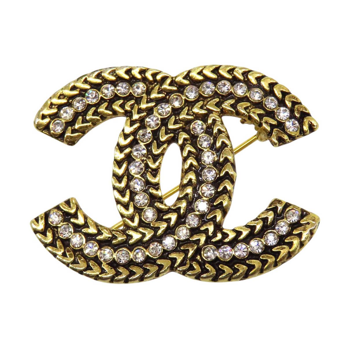 シャネル ココマーク ラインストーン ブローチ GP ラインストーン ユニセックス CHANEL【中古】 【アパレル・小物】