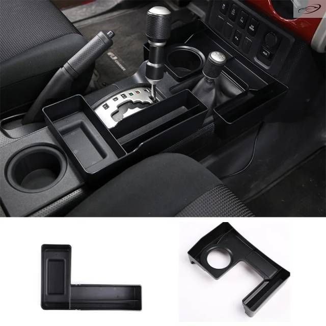 トヨタ FJ クルーザー 2007-2021 用 ABS ブラック 車内収納ボックス ギアシフトトレイオーガナイザー 収納 車内アクセサリー