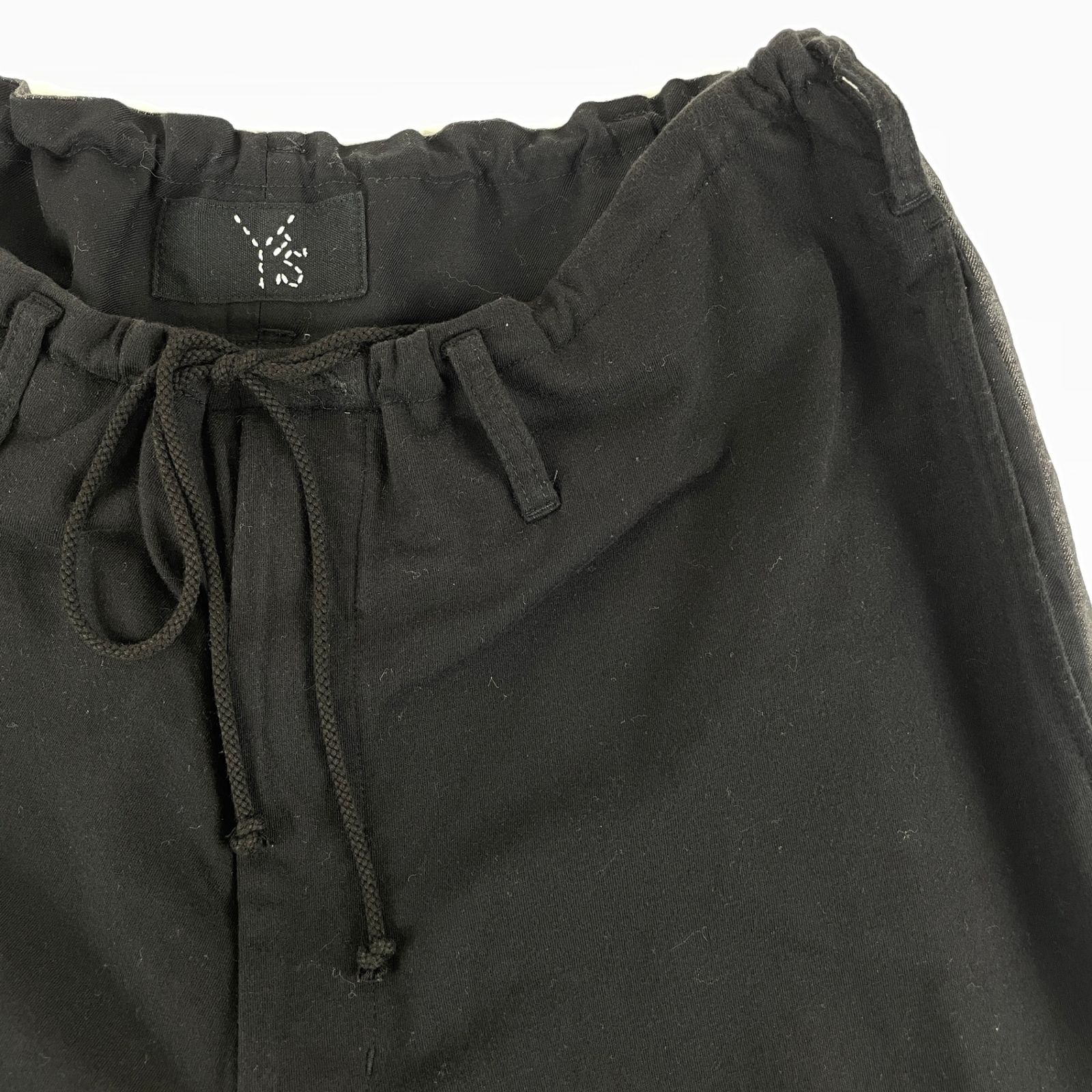 Y’S　YOHJI　YAMAMOTO　ワイズ　ヨウジヤマモト　YP-P72-059　バイカラー　前背面カラー切り替え　コットン　イージーパンツ　サイズ2　ブラック/グレー