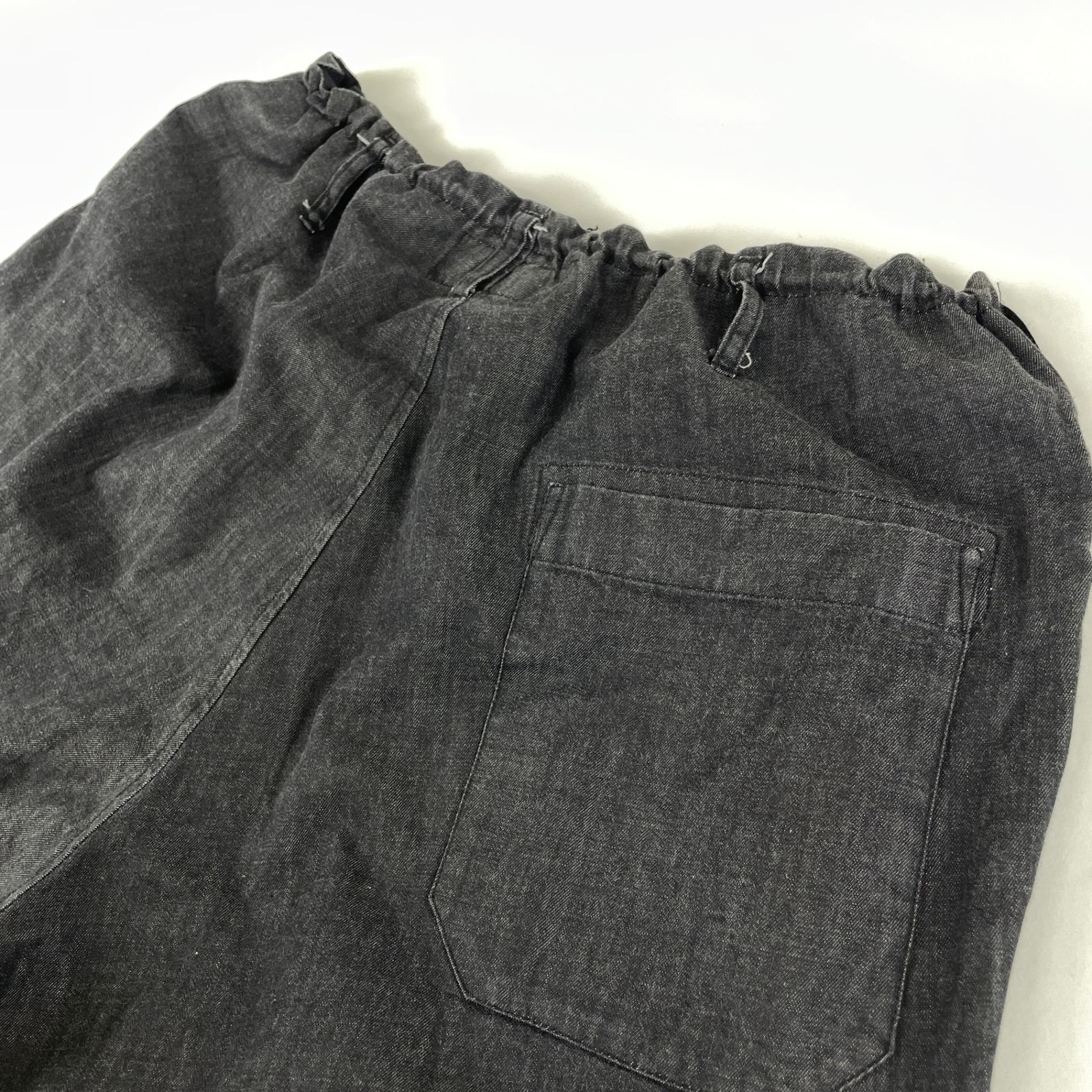 Y’S　YOHJI　YAMAMOTO　ワイズ　ヨウジヤマモト　YP-P72-059　バイカラー　前背面カラー切り替え　コットン　イージーパンツ　サイズ2　ブラック/グレー