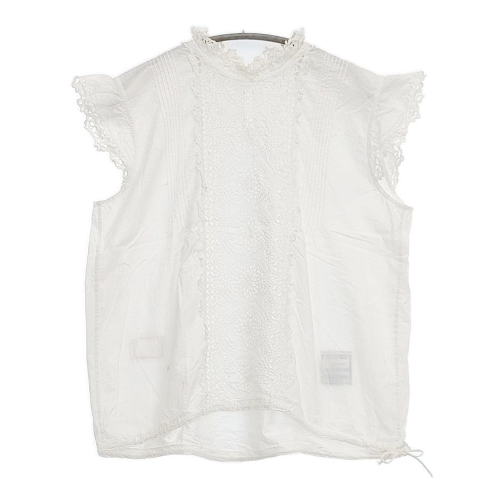 45R/45rpm インドカディdeカットワークTシャツ 定価42900円 サイズ2 ノースリーブ ブラウス シャツ ホワイト レディース フォーティーファイブアールピーエム【中古】6-0810S◎