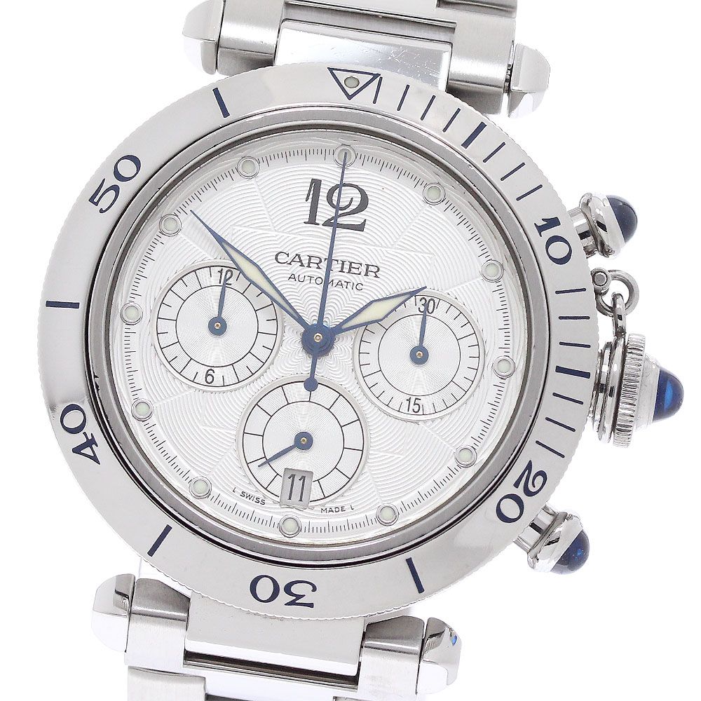 カルティエ CARTIER W31030H3 パシャ38ｍｍ クロノグラフ 自動巻き メンズ _966035