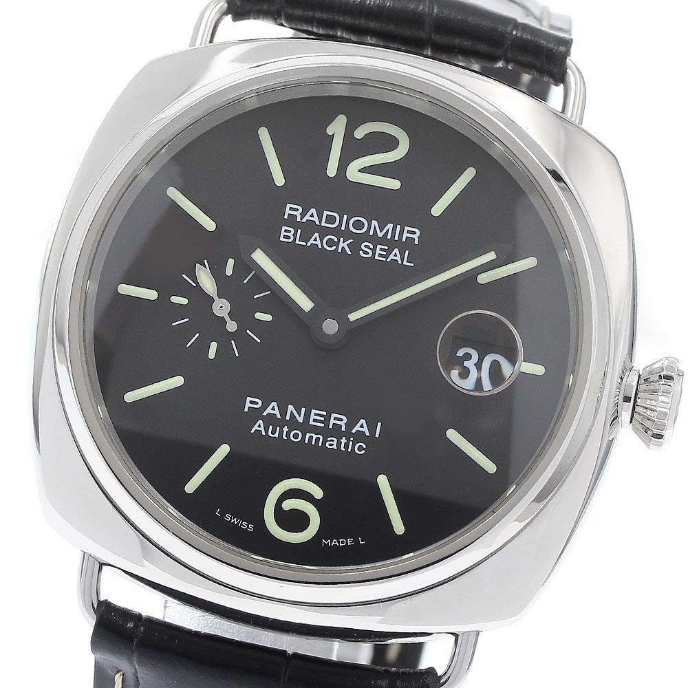 パネライ PANERAI PAM00287 ラジオミール ブラックシール デイト 自動巻き メンズ 良品 保証書付き_973362