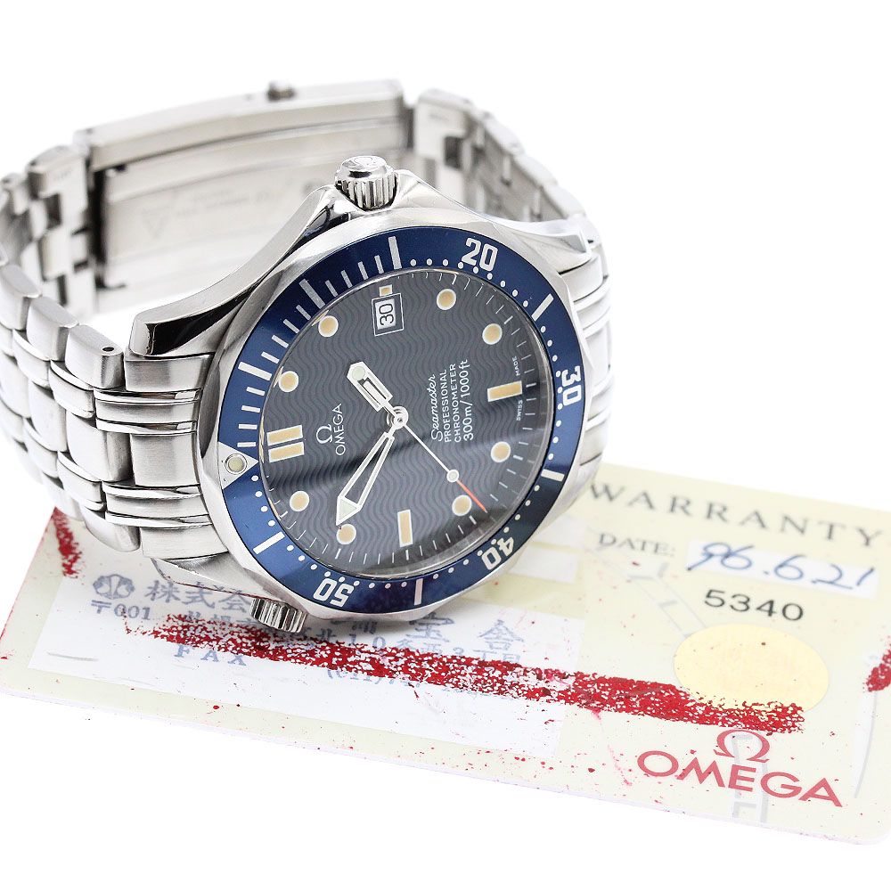 オメガ OMEGA 2531.80 シーマスター300 デイト 自動巻き メンズ 保証書付き_969533