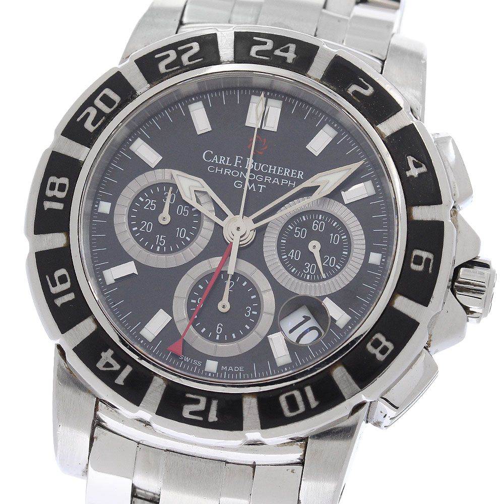 カール F.ブヘラ CARL F.BUCHERER 00.10618.13.33.21 パトラビ クロノグラフ GMT 自動巻き メンズ _966352