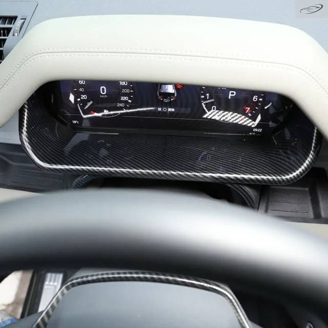 ランドローバー ディフェンダー 110 130 2020 2021 2022 用 LHD ABS カーボンカーダッシュボードディスプレイ装飾フレーム カーアクセサリー