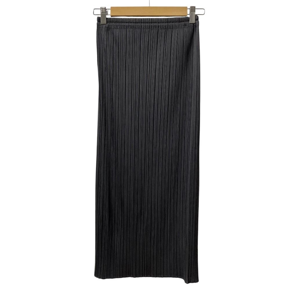 美品 PLEATS PLEASE ISSEY MIYAKE プリーツプリーズ イッセイミヤケ イージーロングスカート PP05JG001 サイズ1 グレー レディース 古着 中古 USED