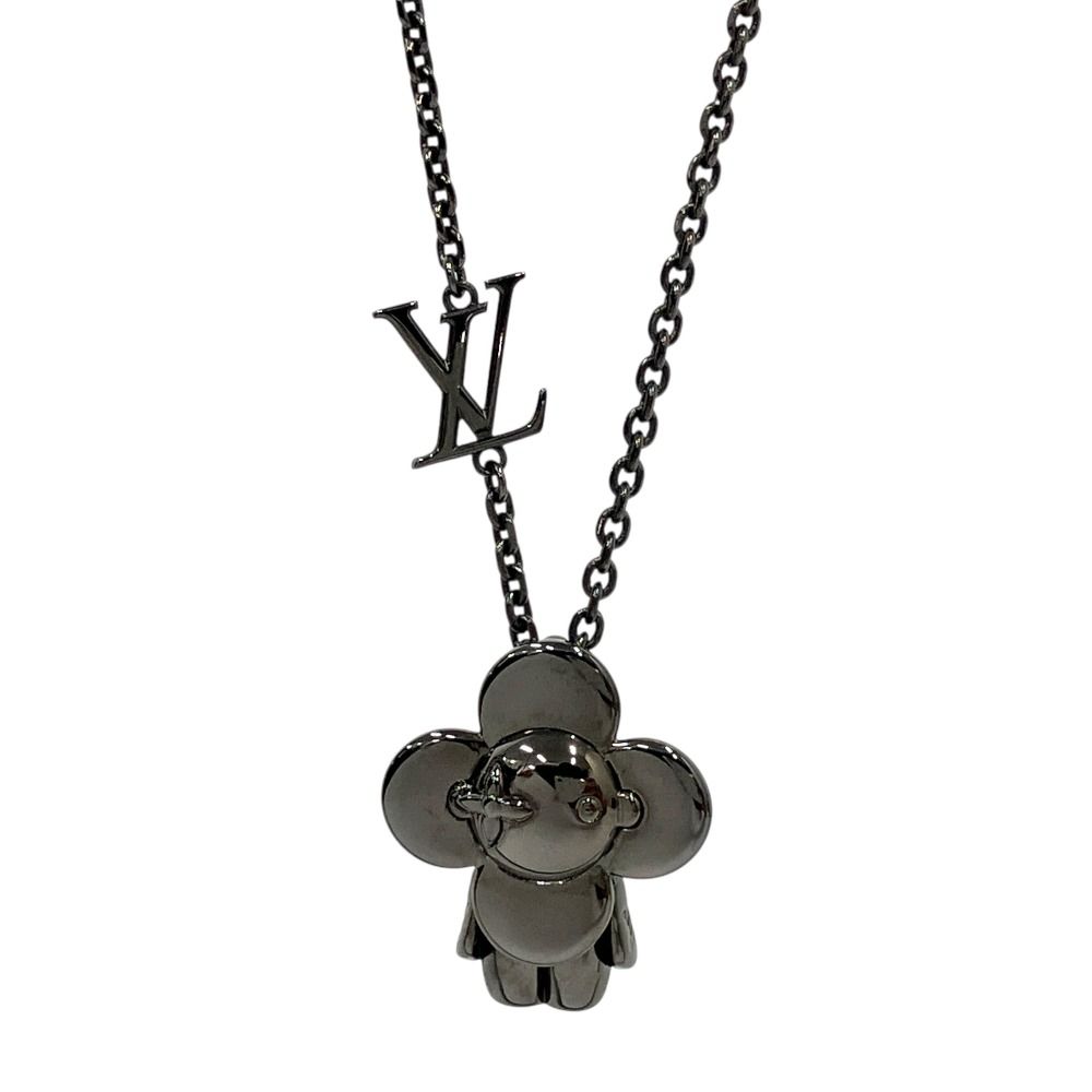 新品同様 LOUIS VUITTON ルイヴィトン ペンダント･ヴィヴィエンヌ ネックレス アクセサリー LV イニシャルチャーム M00831 黒 ブラック メンズ レディース 古着 中古 USED