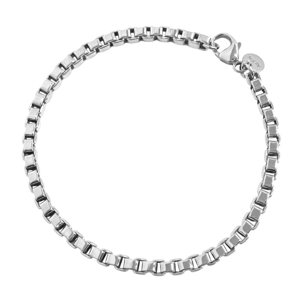 新品同様 TIFFANY&Co. ティファニー 新品仕上げ済 ベネチアン リンク ブレスレット アクセサリー SV925 サイズXXXL シルバー メンズ レディース 古着 中古 USED
