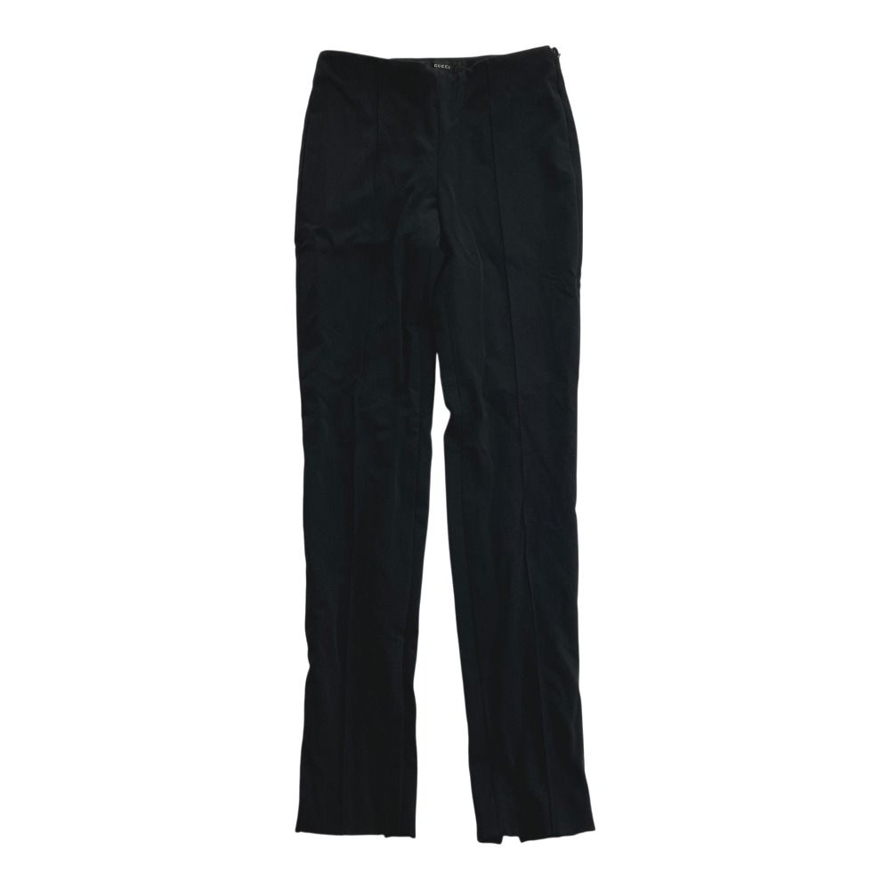 美品 GUCCI グッチ トムフォード期 パンツ スラックス スリム ストレッチ ナイロン 90's ヴィンテージ アーカイブ 38 黒 ブラック レディース 古着 中古 USED