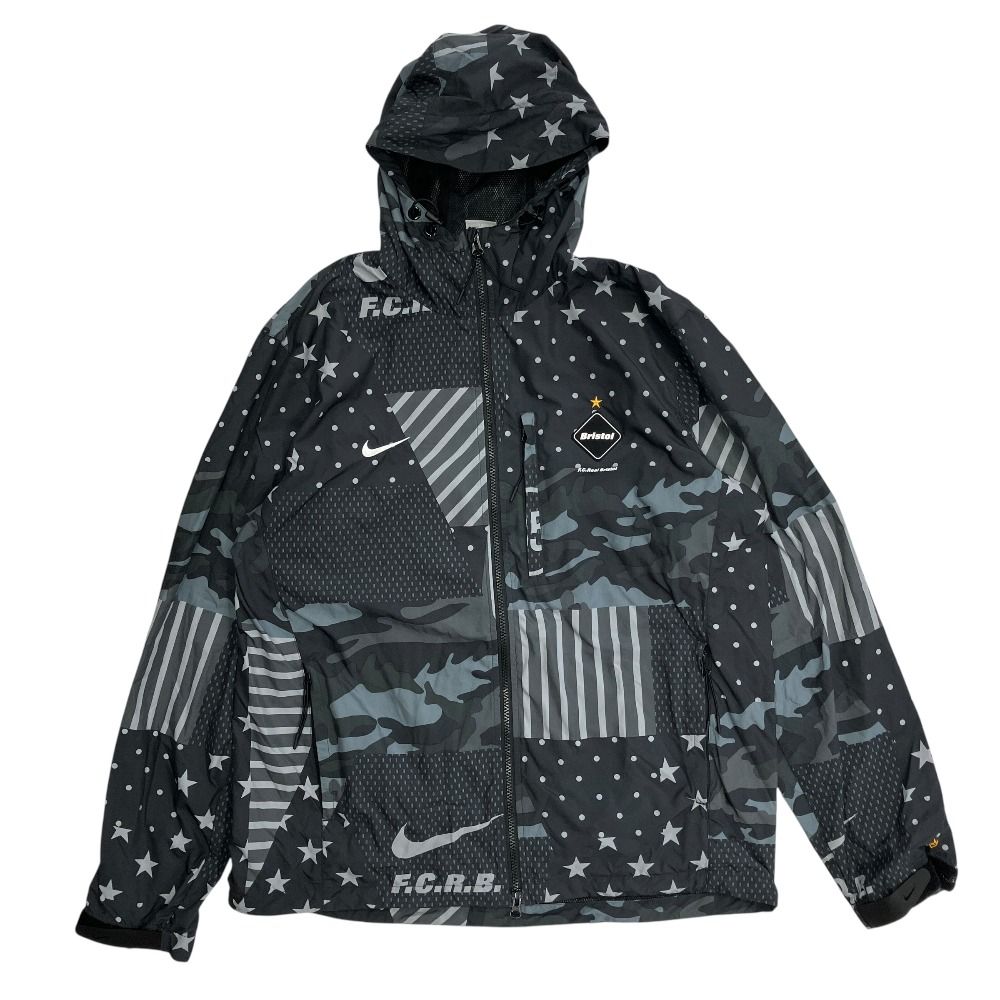 美品 F.C.Real Bristol FCRB エフシーレアルブリストル × NIKE ナイキ 16SS WOVEN PRACTICE JACKET ジャケット パーカー XL 黒 グレー メンズ 古着 中古 USED 22,330円