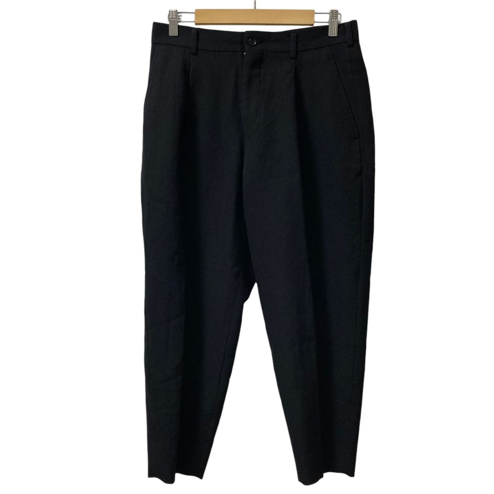 良品 23AW COMME des GARCONS HOMME DEUX コムデギャルソンオムドゥ ウール テーパードパンツ DL-P038 サイズS ブラック メンズ 古着 中古 USED