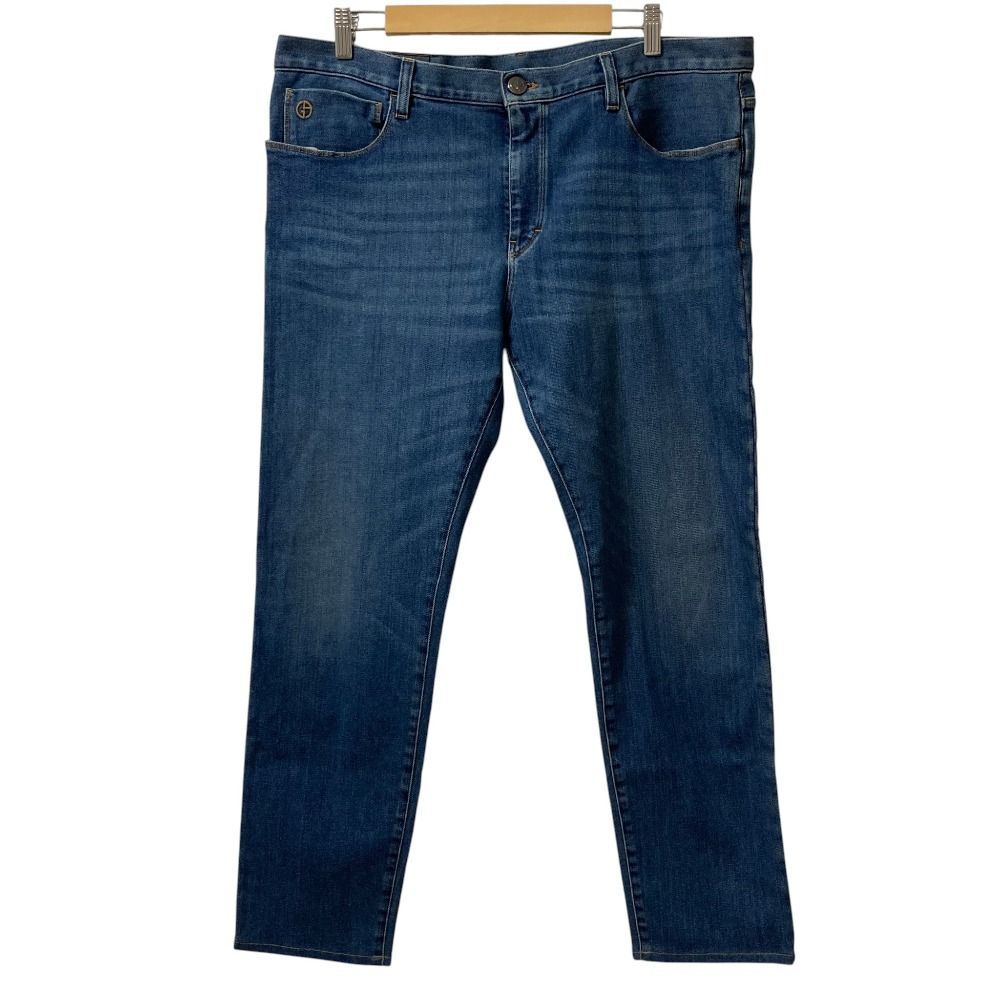 美品 GIORGIO ARMANI ジョルジオアルマーニ USED加工 ストレッチ デニムパンツ ジーンズ サイズ38 インディゴ メンズ 古着 中古 USED 10,947円