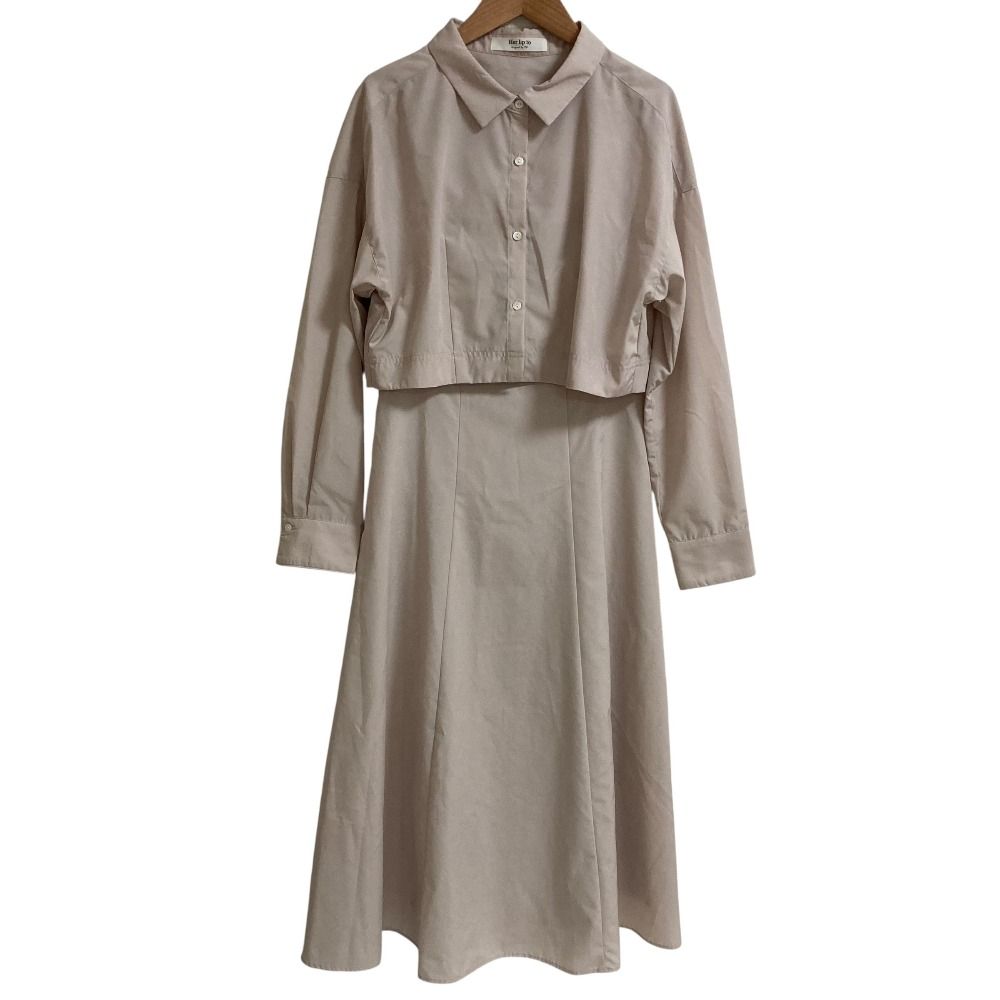 良品 25SS Her lip to ハーリップトゥ Draped Shirt Dress Set ワンピース 1251305070 サイズS グレージュ レディース 古着 中古 USED