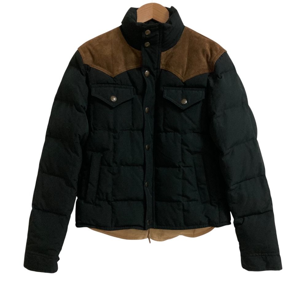 良品 RALPH LAUREN ラルフローレン ヨークスエード ダウンジャケット サイズ7 ブラック レディース 古着 中古 USED