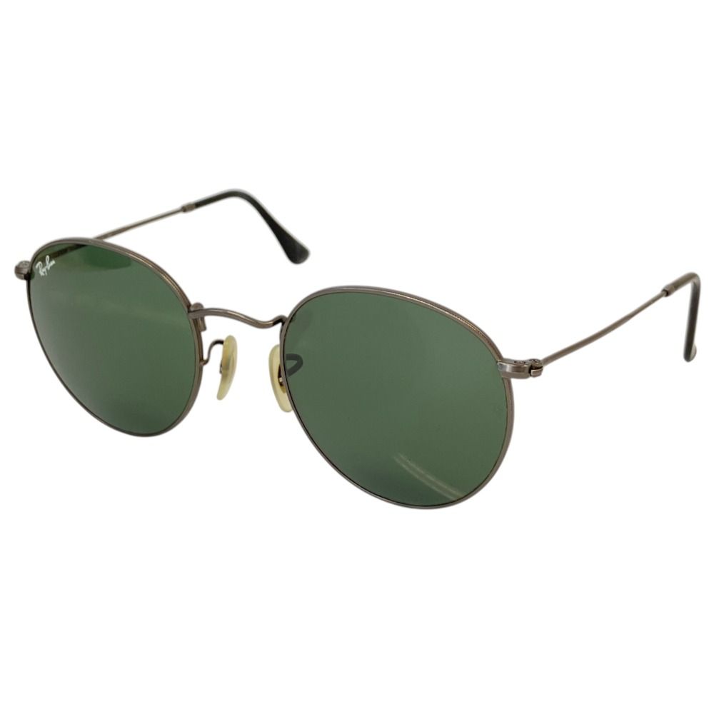 良品 Ray-Ban レイバン ラウンドメタル サングラス RB3447 ガンメタリック メンズ 古着 中古 USED