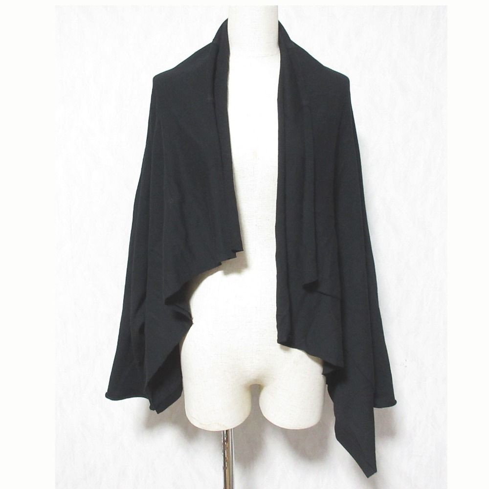 美品 Y's ワイズ Yohji Yamamoto ヨウジヤマモト ドレープ コットンジャージー カーディガン YG-T92-077 サイズ2 ブラック レディース 古着 中古 USED 11,639円