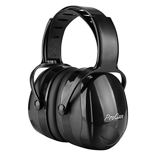 ms[ProCase] 大人用 防音イヤーマフ、遮音 調整可能なヘッドバンド付き 耳カバー 耳あて 聴覚保護ヘッドフォン、ノイズ減少率：SNR 36dB (NRR 29dB) -ブラック b7293449