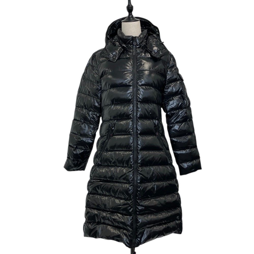 良品 MONCLER モンクレール MOKA フーデッド ロングダウンコート 3 ブラック レディース 古着 中古 USED