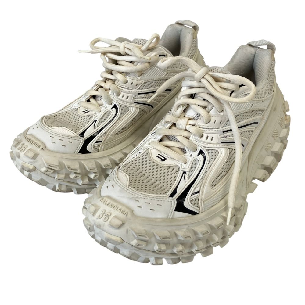 良品 BALENCIAGA バレンシアガ ディフェンダー/バウンサー スニーカー 685611 サイズ36 24.0cm オフホワイト レディース 古着 中古 USED