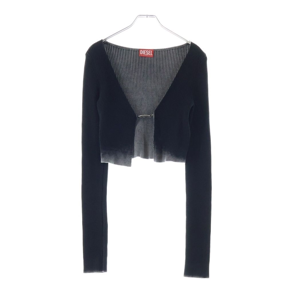 DIESEL (ディーゼル) 24SS M-LATINA オーバルDプレート ニットカーディガン ブラック レディース A14846