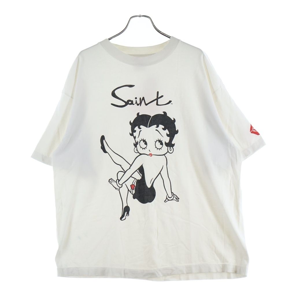 SAINT MICHAEL (セントマイケル) ×Betty Boop SS Tee ベティ・ブープ 両面プリント 半袖Tシャツ カットソー ホワイト SM-HR1-0000-C40