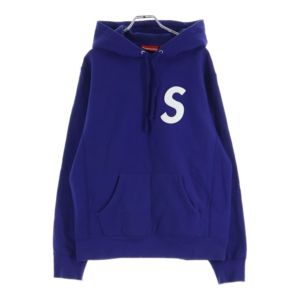 SUPREME (シュプリーム) 20SS S Logo Hooded Sweatshirt レザーキルティングSロゴ プルオーバーパーカー フーディ パープル
