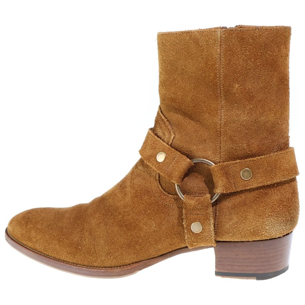 SAINT LAURENT PARIS (Saint Laurent Paris) Wyatt Harness Ring Boots Suede Leather Boots Brown 573069