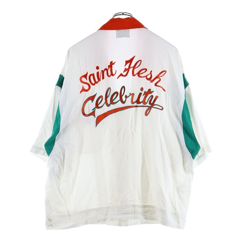 SAINT MICHAEL (セントマイケル) 26SS PIZZA SHIRT ピザ 半袖開襟シャツ ホワイト SM-MK8-0000-038