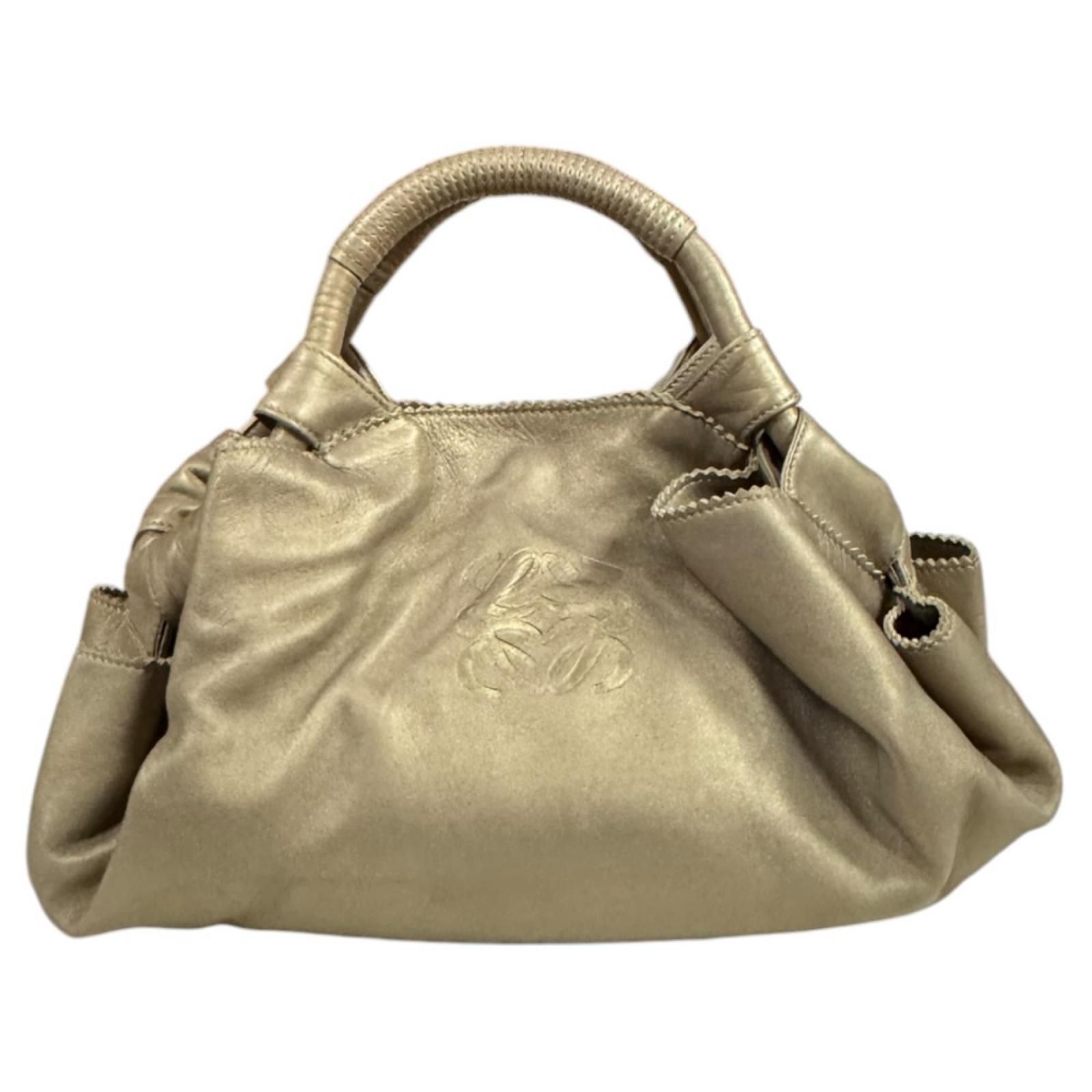 ロエベ ナッパアイレ ハンドバッグ レザー ゴールド レディース LOEWE 中古 ロエベ
