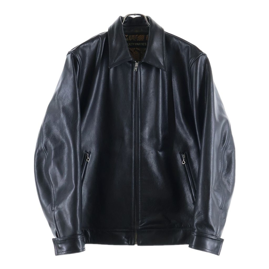 WACKO MARIA (ワコマリア) SINGLE RIDERS LEATHER JACKET 裏地 パイソン柄 シングルライダース カウレザージャケット ブラック