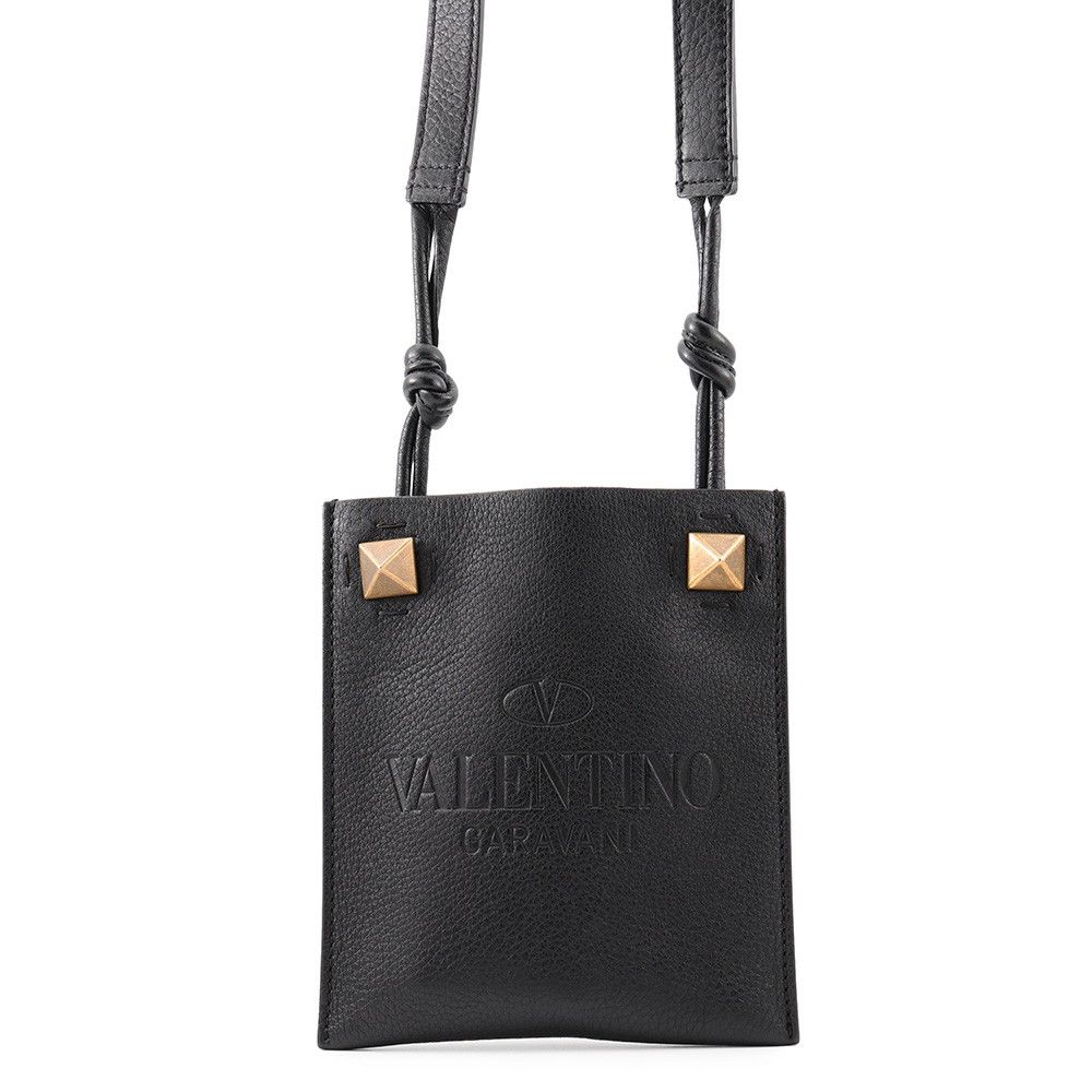 ヴァレンティノ・ガラヴァーニ ショルダーポーチ ロゴ レザー VALENTINO バッグ 黒