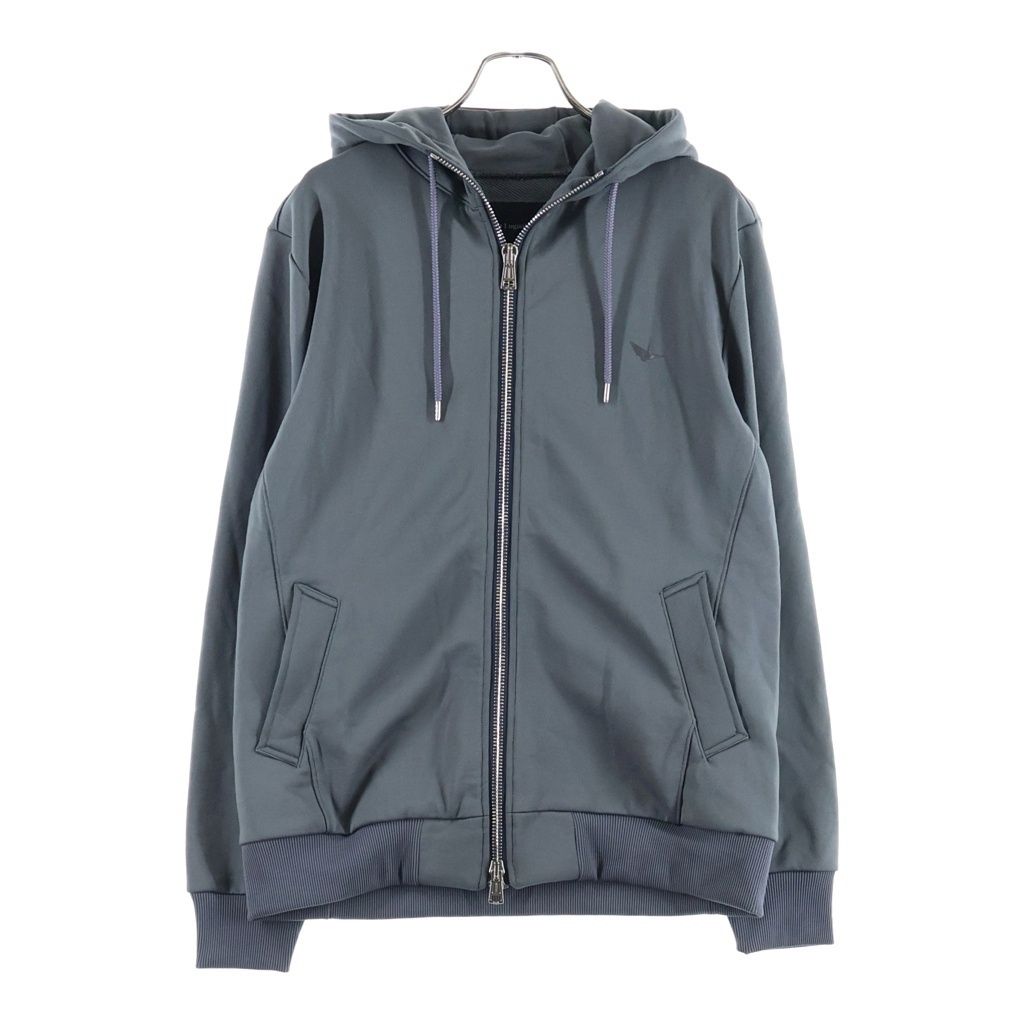 NO BRAND (ノーブランド) 1piu1uguale3 (ウノ ピゥ ウノ ウグァーレ トレ) NECK ZIP UP PARKA ジップアップ スウェット パーカー グレー MRB674
