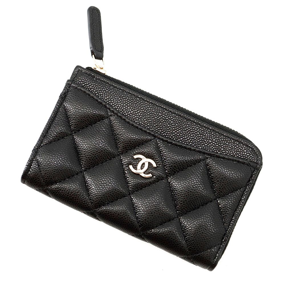 シャネル コインケース マトラッセ ココマーク キャビアスキン AP3179 CHANEL フラグメント カードケース 黒