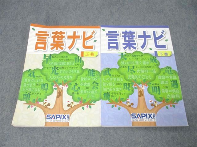 SAPIX サピックス 小学6年 国語 言葉ナビ 上巻/下巻 テキストセット【書き込みなし】 2017/2019 計2冊 023S2D