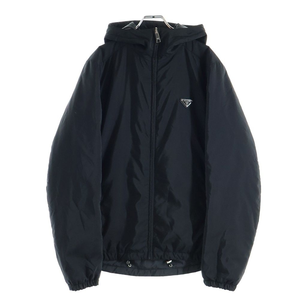 PRADA (プラダ) トライアングルロゴ リバーシブル フーデッド ブルゾンジャケット ナイロン ブラック SGB224 90,750円