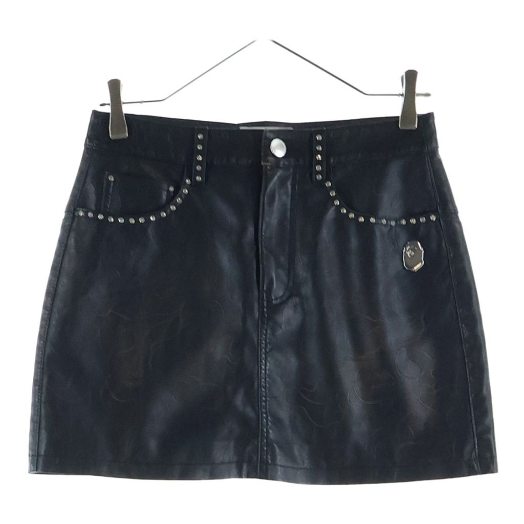 A BATHING APE (アベイシングエイプ) Studded Mini Skirt フェイクレザー 総柄スタッズ ミニスカート ブラック レディース 001SKL802301L 38,214円