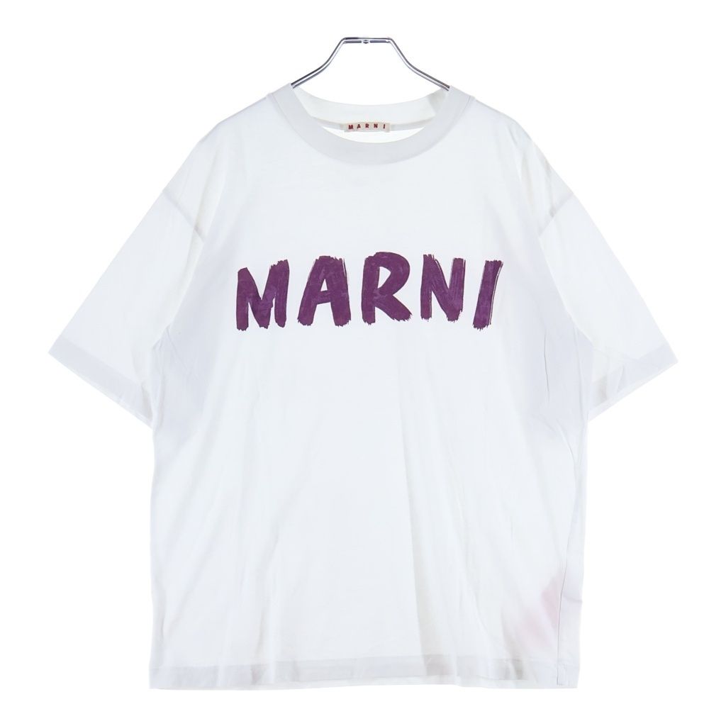 MARNI (マルニ) 22AW LOGO S/S TEE フロントロゴ 半袖Tシャツ カットソー コットン ホワイト THJET49EPH