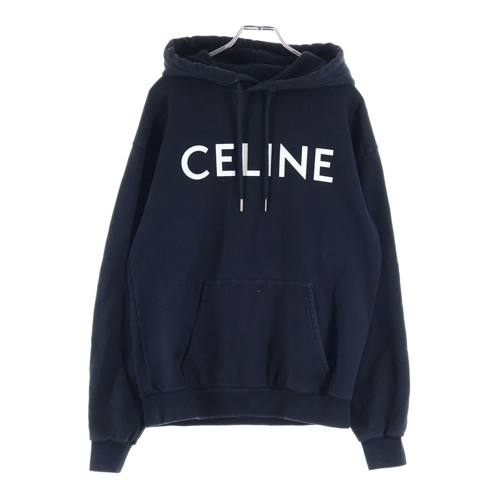 CELINE (セリーヌ) クラシックロゴ プルオーバーパーカー フーディ ブラック 2Y321670Q