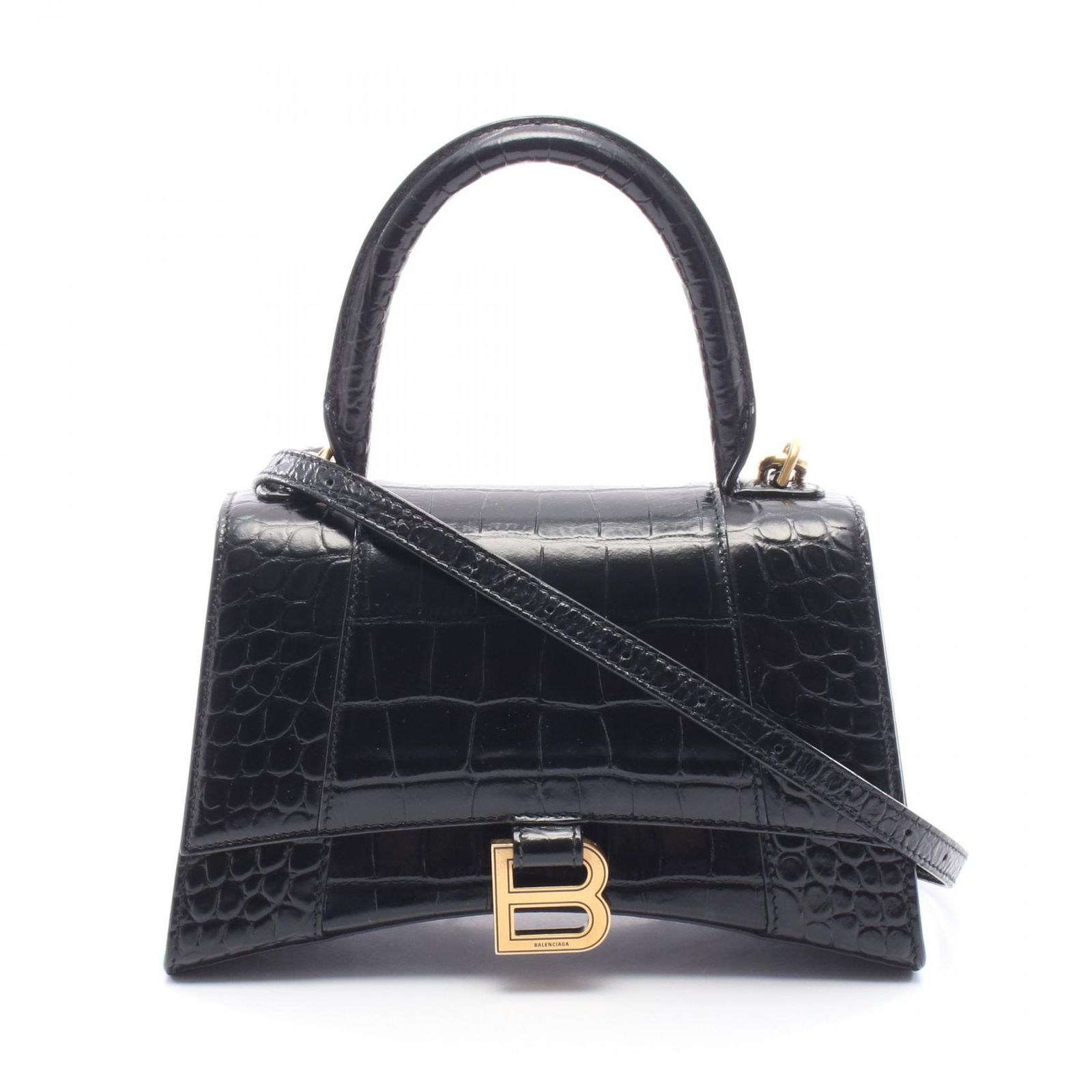 バレンシアガ BALENCIAGA ハンドバッグ アワーグラス スモール 2WAY 593546 ブラック レザー アワーグラス スモール レディース Used A 110,900円