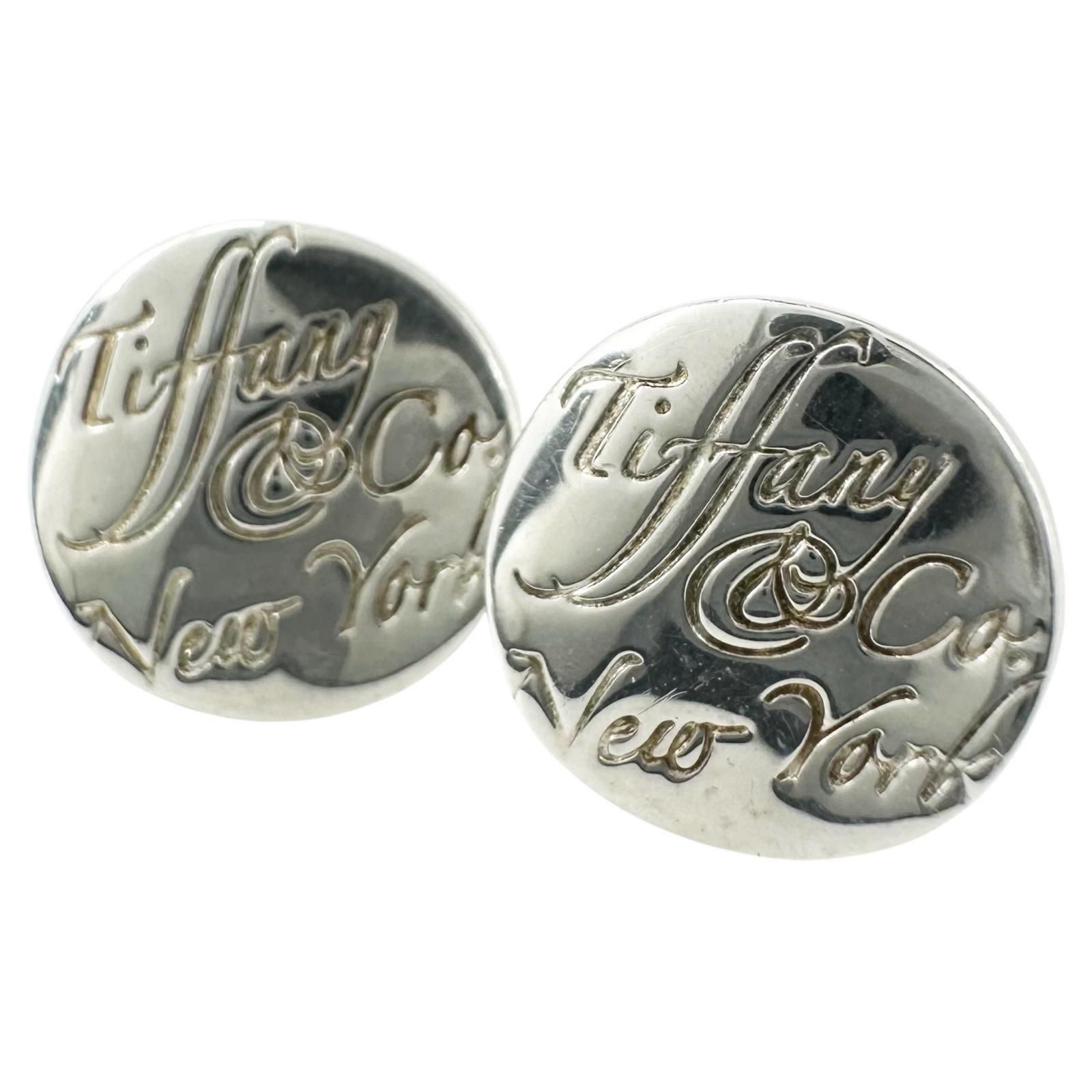 【新着】TIFFANY & Co. ノーツ ラウンド ニューヨーク ロゴ AG925 シルバー ピアス 21,164円