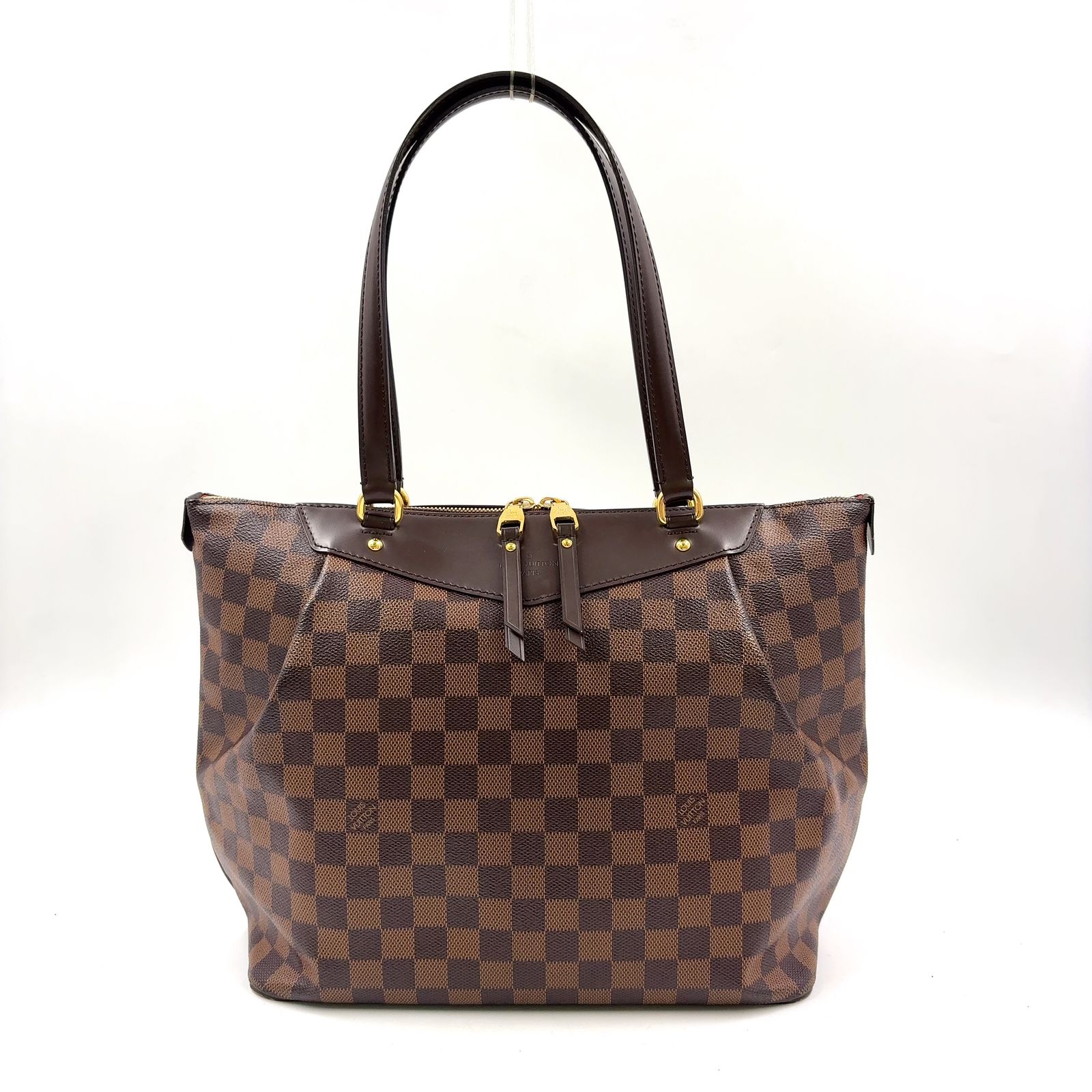 【新着】LOUIS VUITTON ウエストミンスターGM ダミエエベヌ レザー PVC ブラウン トートバッグ ゴールド N41103
