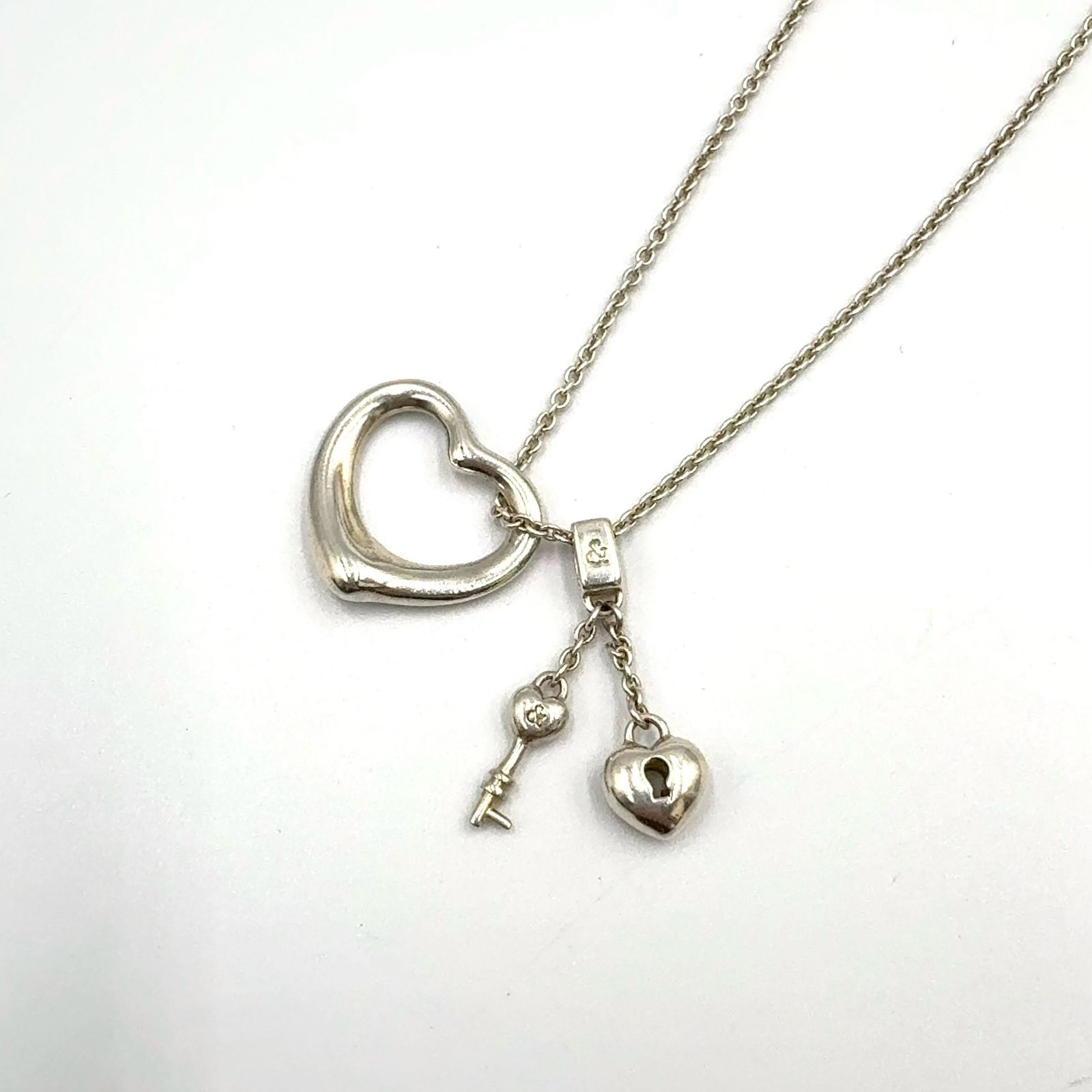 【新着】TIFFANY & Co. ティファニー オープンハート キー ネックレス SV925 シルバー ネックレス