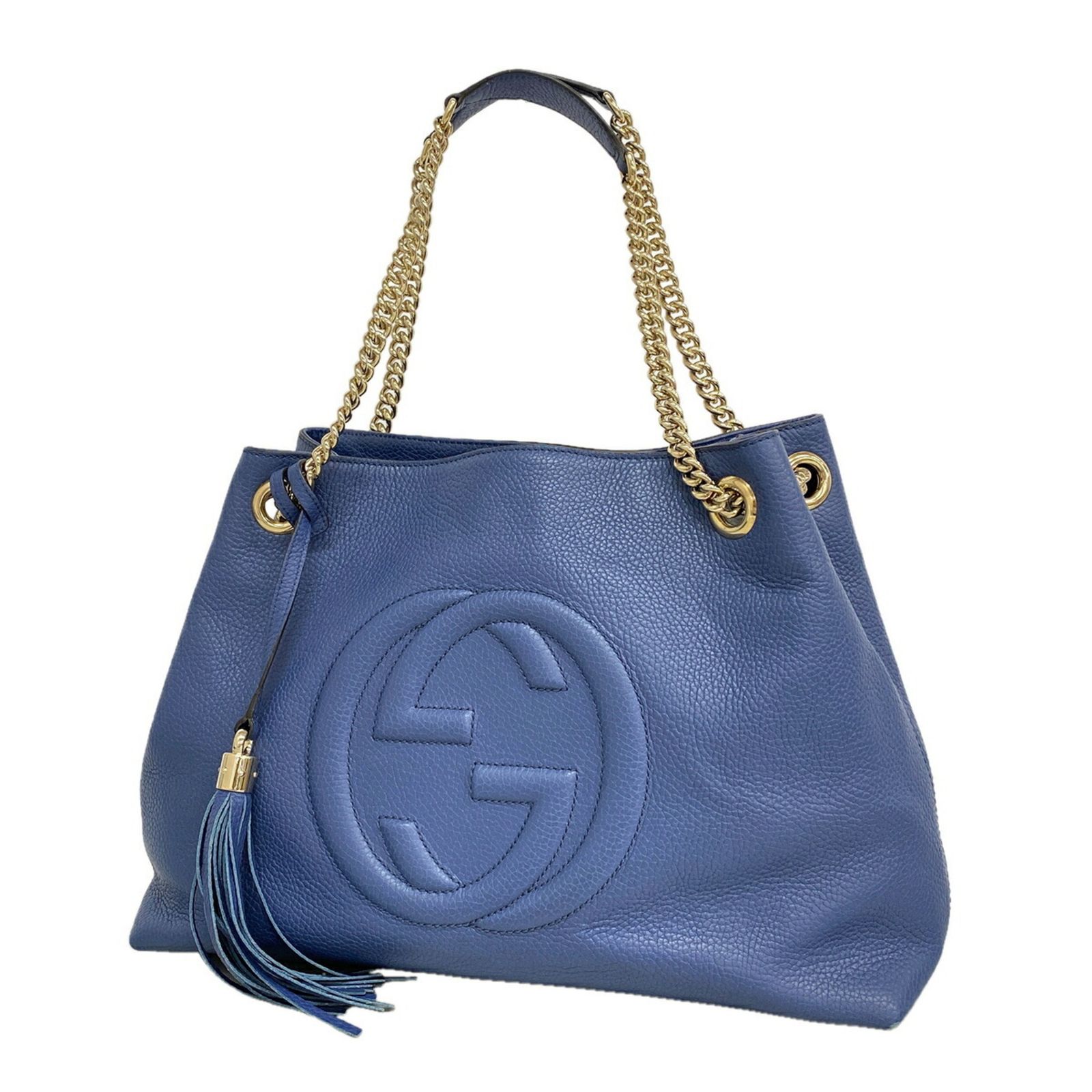 グッチ(Gucci) グッチ ショルダーバッグ ソーホー 536196 レザー ブルー シャンパンレディース