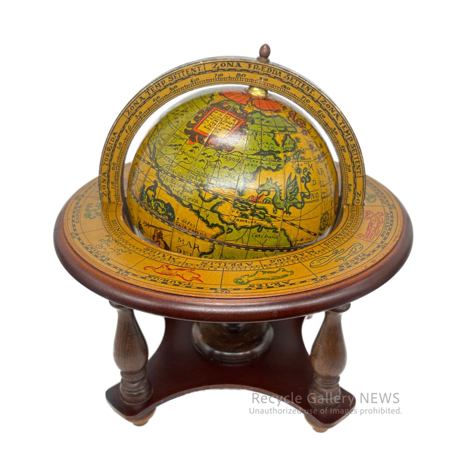 ○ アンティーク地球儀 黄道十二星座 イタリア製 Antique-style globe