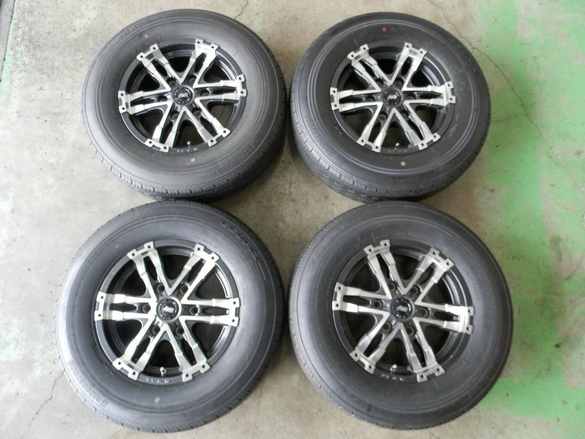 200 ハイエース WOLF 15インチ 社外アルミホイール付ラジアルタイヤ 4本SET 195/80R15 107/105 2021/2022年製 6.0J +33 6H 139.7