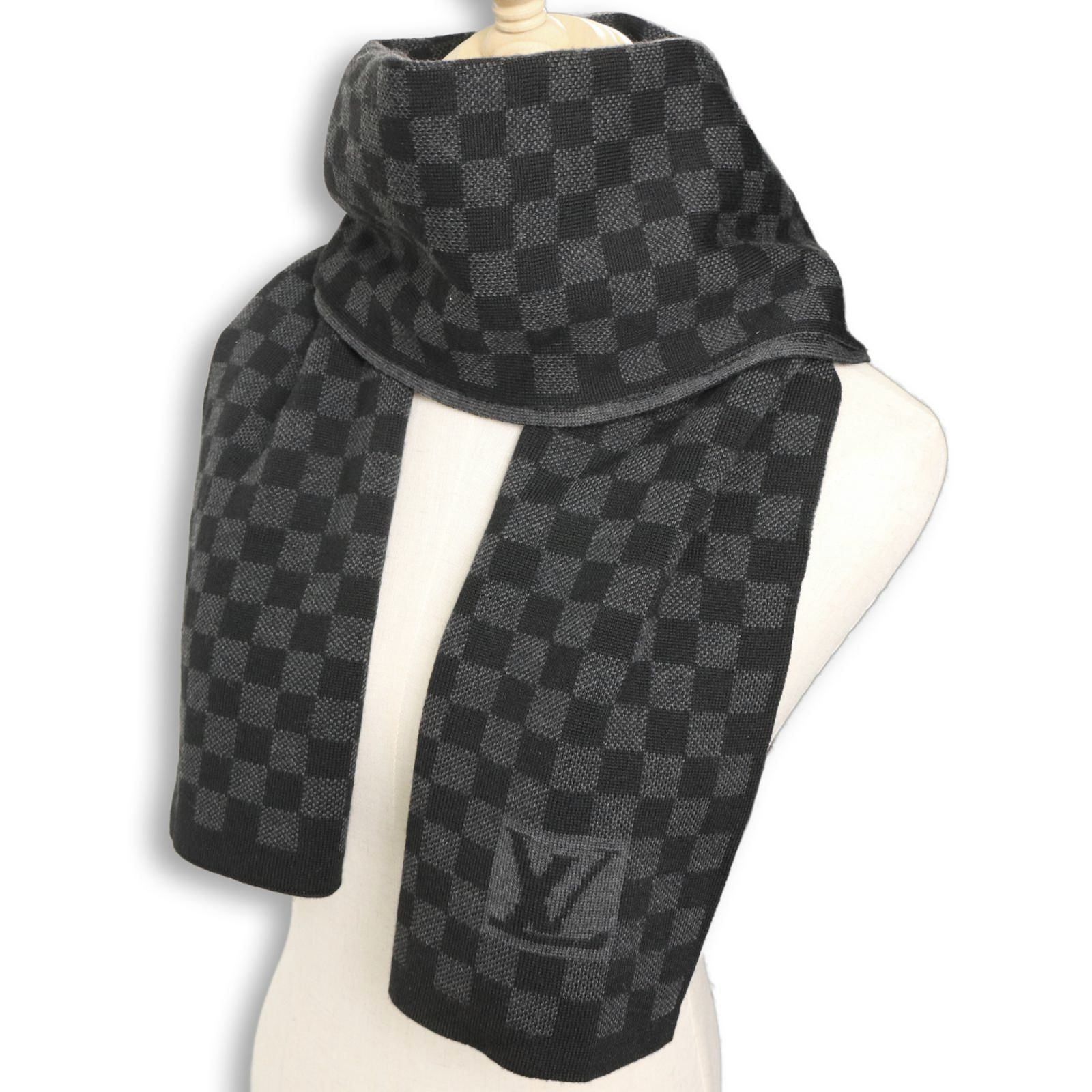 LOUIS VUITTON ルイヴィトン ダミエ ブラック エシャルプ プティ マフラー＊