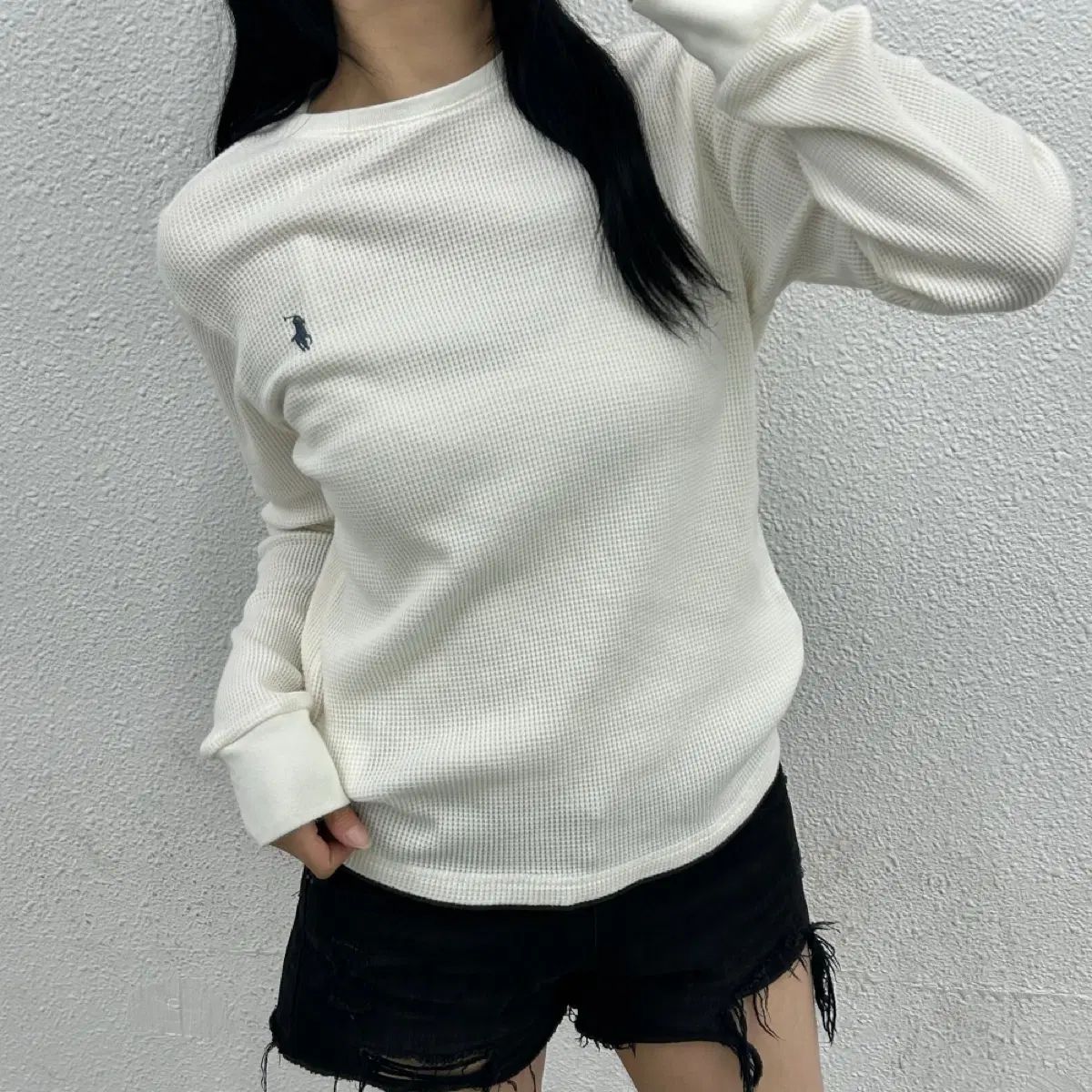 ポロ ラルフローレン グレーポニー ワッフル ニット M