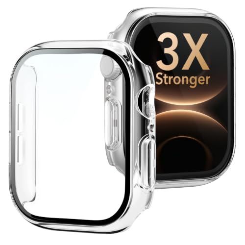 msESR Apple Watch Series 11/10 ケース 強化ガラスフィルム 42mm 一体型 高透過率 全面保護 装着簡単 クリア | PC+強化ガラス素材 防水 高感度 2 in 1 前後の保護 アップルウォッチ 11/10 c6a39912